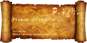 Prokop Árpád névjegykártya