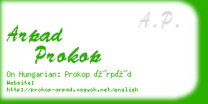 arpad prokop business card